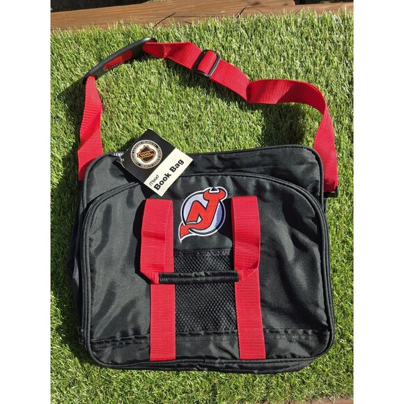 Vtg 90s Mead NHL New Jersey Devils Messenger Carry-on Gym Laptop Book Bag NWT - Picture 4 of 13